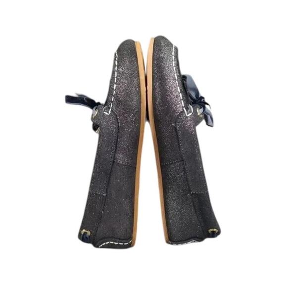 Sperry Shoes Women 6 Moccasin Flats Slip On Leather Metallic Shimmer Slipper Bow - Picture 13 of 14